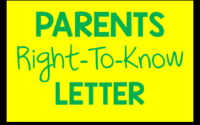 Parents Right to Know Letter